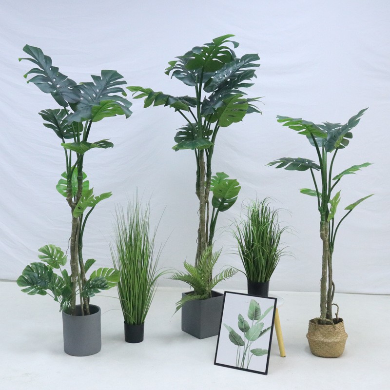 Gran planta de simulación nórdica, plátano viajero, girasol, árbol falso, planta en maceta, decoración de la sala de estar, planta verde de simulación