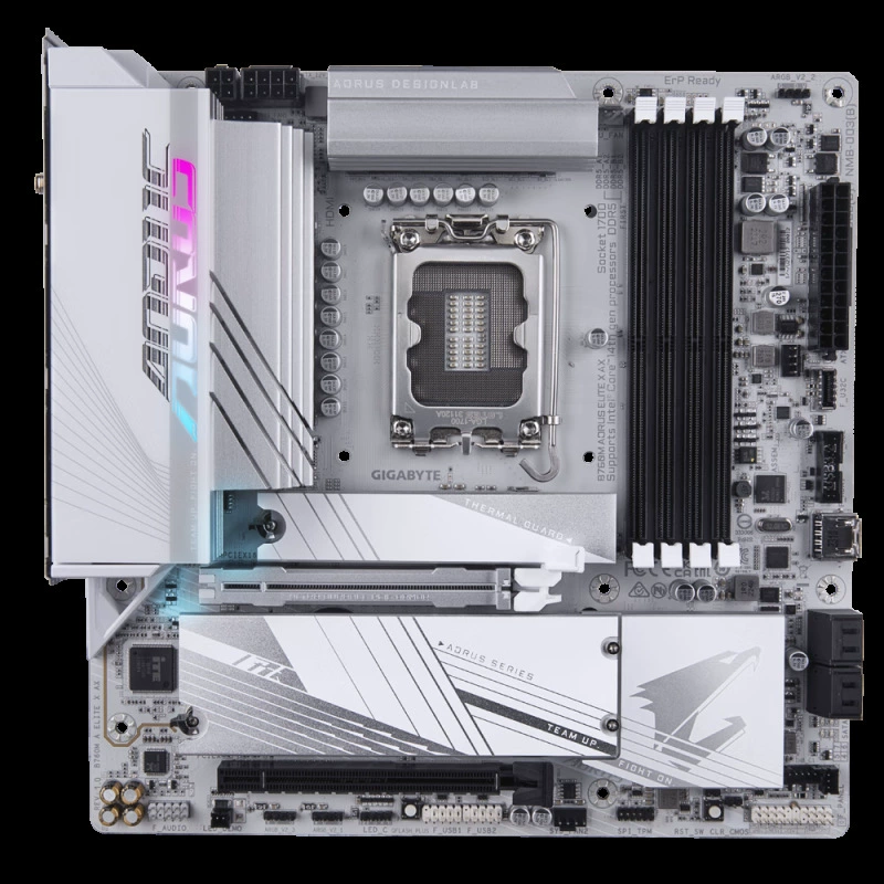 Совместимая материнская плата Intel Gigabyte B760M A ELITE X AX, поддержка процессоров 12/13/14-го поколений