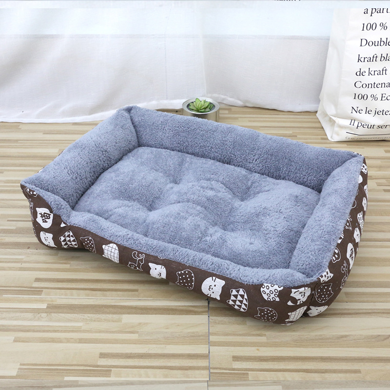Suministros para mascotas al por mayor extra grande perrera cálida nido rectangular de terciopelo Ártico nido de gato nido de mascota universal nido mediano y grande