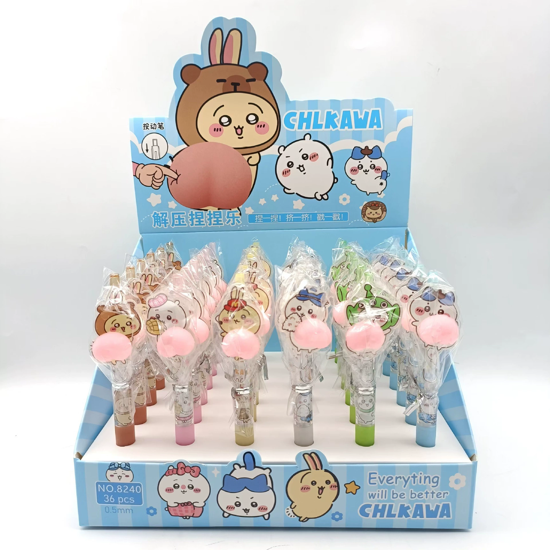 卡 cartoon slime for buttock skin, cute rollerball pen, new collection, anti-stress