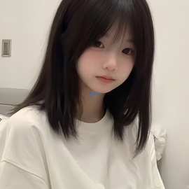 假发女生中长发少女甜美齐肩锁骨发学生日常齐刘海约50全头套