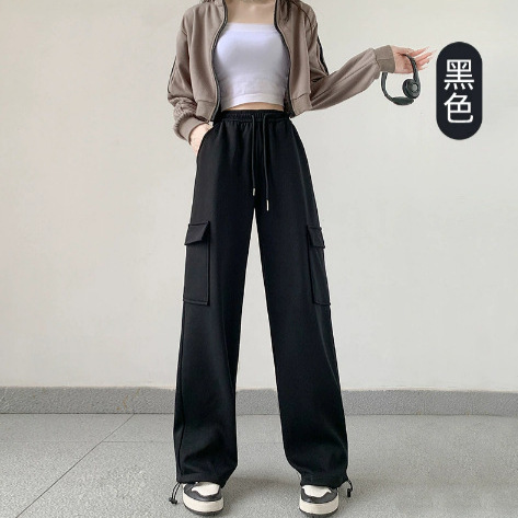 美式工装裤女2025秋冬新款潮酷垂感运动裤高腰显瘦两穿束脚休闲裤|undefined