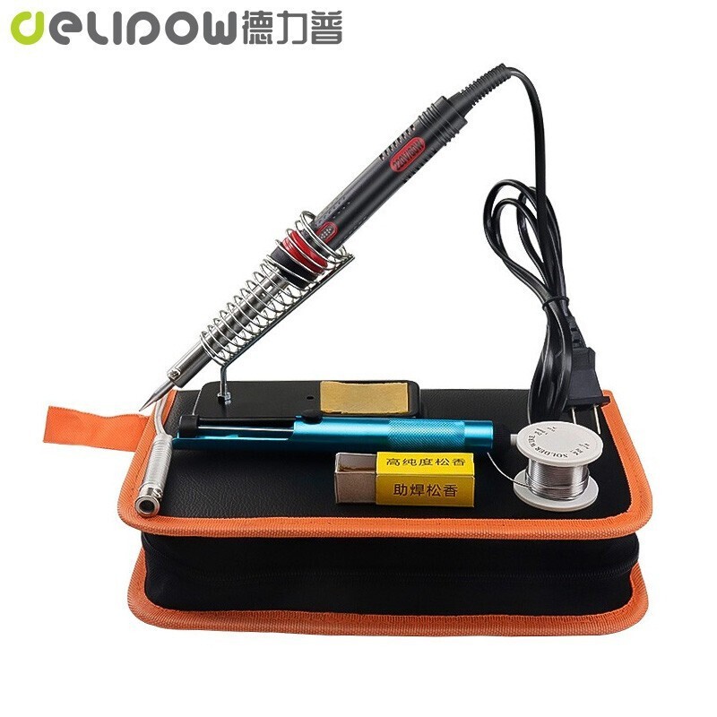 Delip Household Electric Luo Iron Set Welding Maintenance Electric Solder Iron Solder Wire Soldering Iron Core Soldering Iron Rack Tool Set