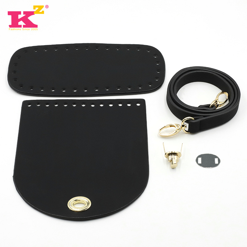 black one-shoulder bag with accessories