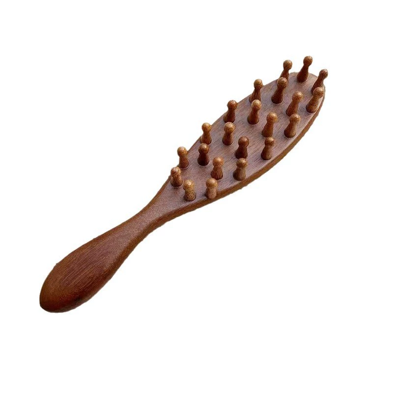 Стимулятор кожи головы из sandalwood, ручной деревянный массажный гребень с мягким ребром, несколько форм головок