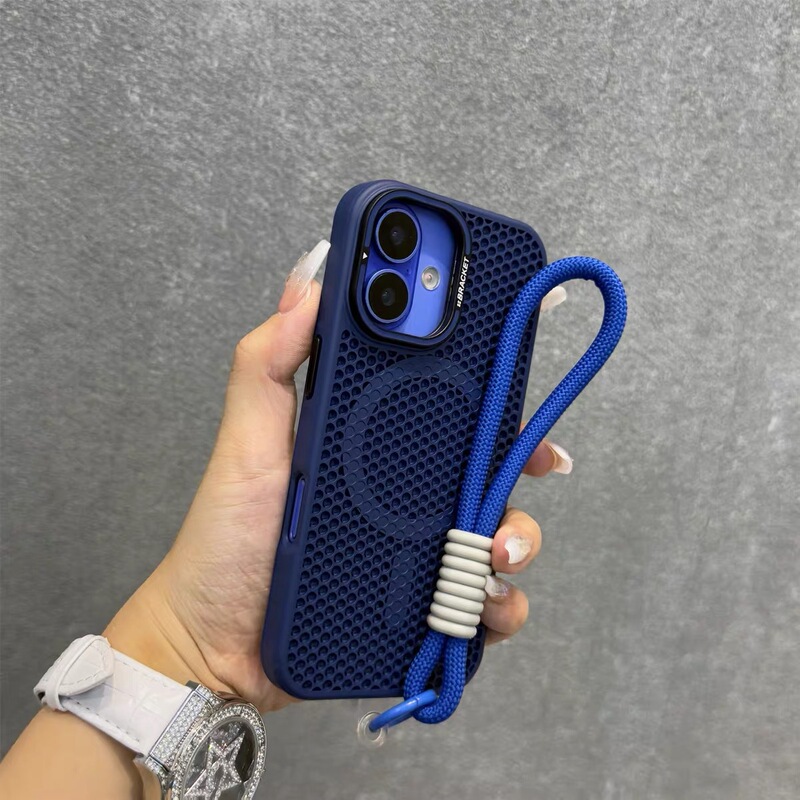Apple 16 携帯電話ケースに適したレンズホルダー夏ハニカム中空放熱 iPhone15promax 磁気吸引新|undefined