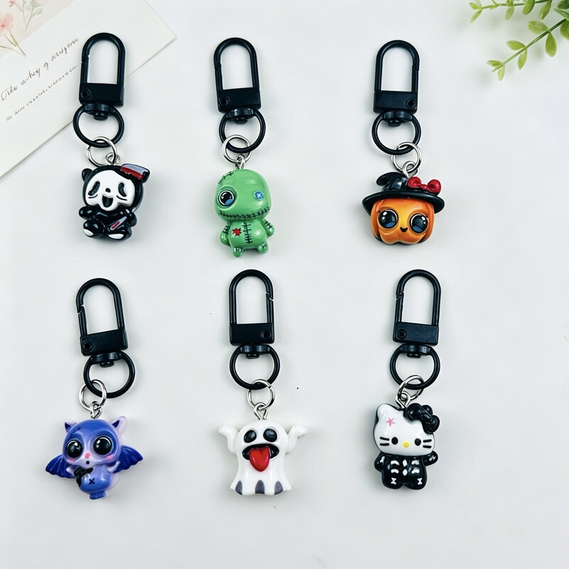 Cartoon Creative Halloween Ghost Pumpkin Resin Keychain Pendant Bag Decoration Couple Best Friend Student Gift Cartoon Creative Halloween Ghost Pumpkin Resin Keychain Pendant Bag Decoration Couple Best Friend Student Gift