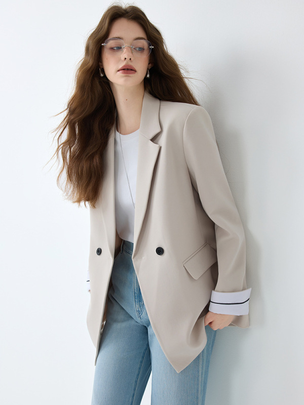 咖啡色休闲百搭西装外套女春秋季2025新款设计感廓形宽松西服上衣|undefined