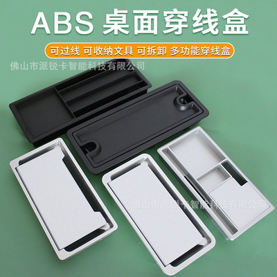 [电脑桌桌面穿线孔盖板塑料穿线盒办公桌收纳盒穿线方形过线装饰盖]