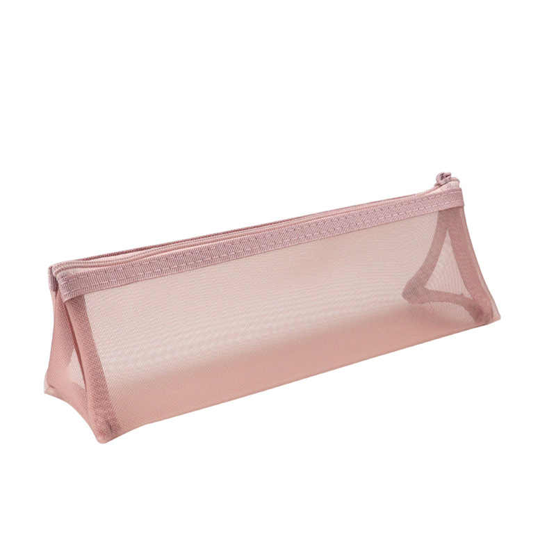 High quality fashionable transparent nylon triangular school pencil case 5