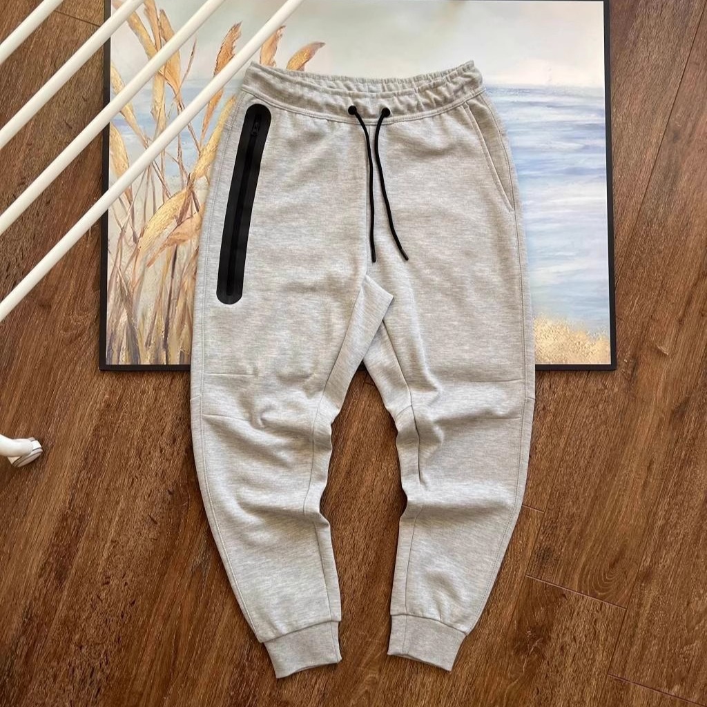 Men's sports spring and autumn color blocked drawstring sweatpants, small leg casual clothes, trendy pants, air layer_voghion.com