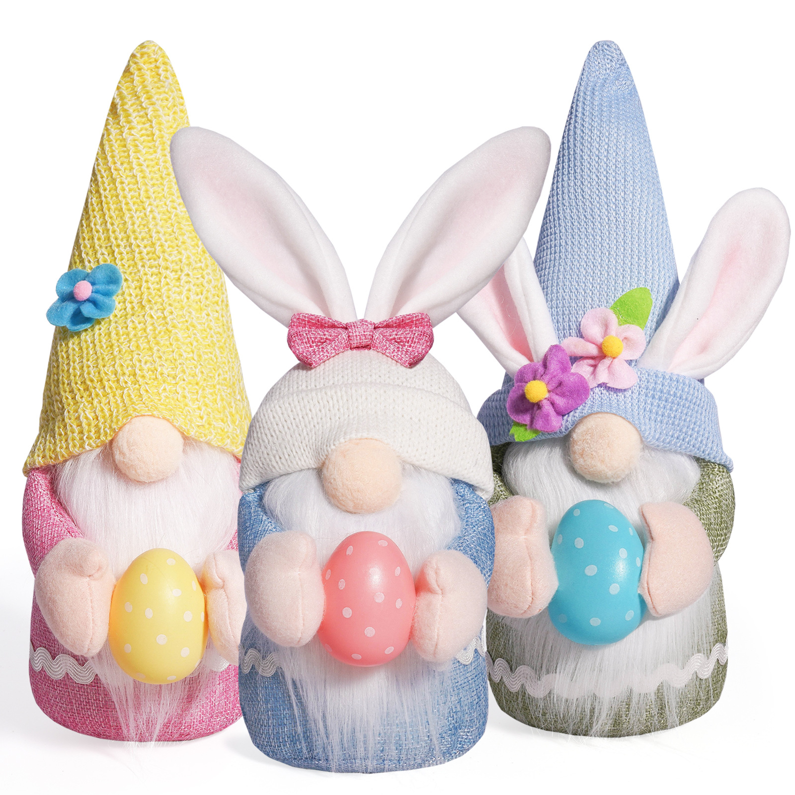 Conejo de Pascua transfronterizo orejas muñecas sin cara adornos conejo de Pascua Rudolph decoración enana