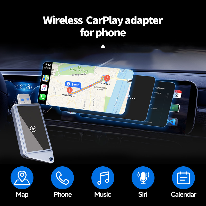 Cross-Border Wireless Carplay Box Upgrade Android Smart Car-Machine Interconnection Module Car Carplay Printed Logo