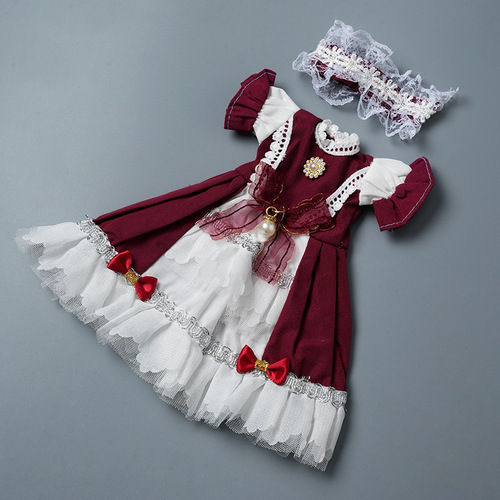 30cm 6-style BJD girl's dress-up Lolita princess dress with spaghetti straps, dollhouse playset birthday gift