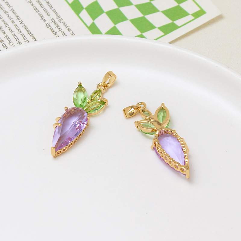 4g Weight Pendant Jewelry Making Type DIY Ornament Accessories Classification 1 Piece Quantity Copper Material Rabbit, Carrot Pattern All Seasons Season Plating Design Cartoon Style Style 1 Piece Copper Rabbit Carrot Pendant 8