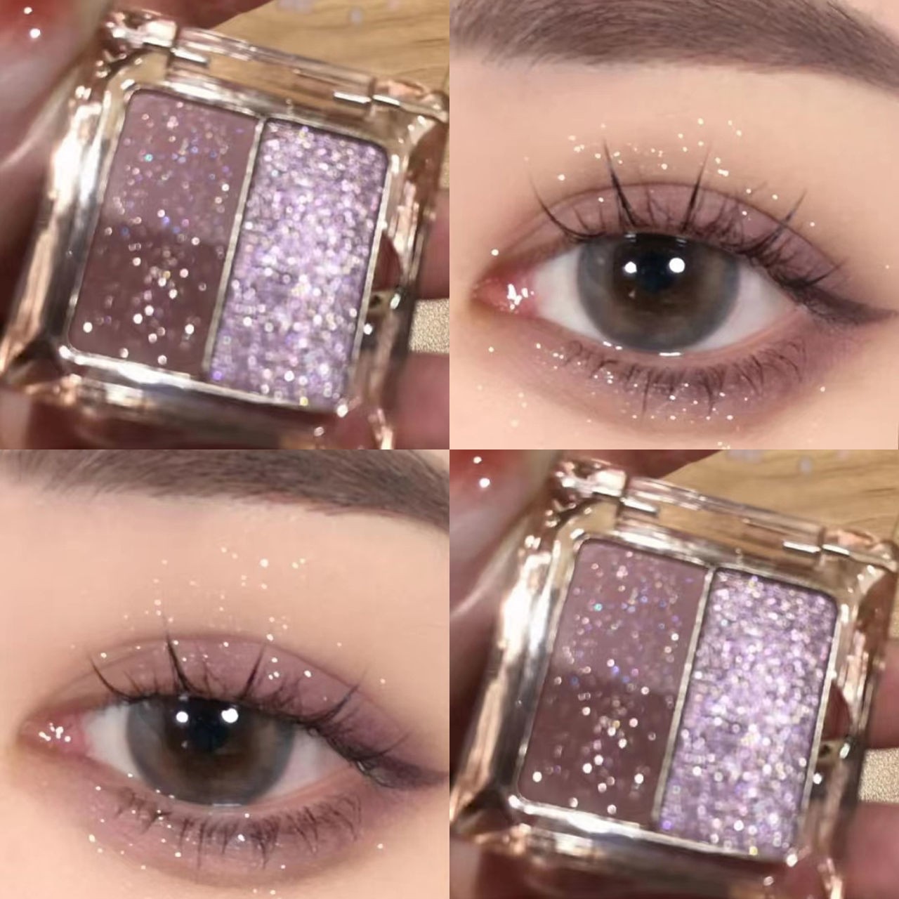 Makeup Ice Grape Pink Purple Eyeshadow Palette Shimmering Pearlescent Girl's Whitening Glitter Powder Niche Portable Eyeshadow Cross-Border