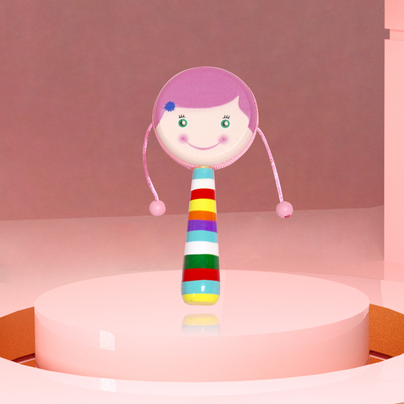 Bebé tambor de timbre recién nacido tambor de mano campana de un bebé de 1 año de edad acertijos de educación temprana para niños agarran juguetes de madera