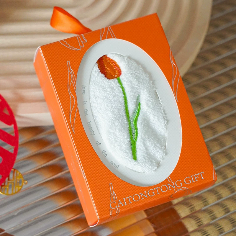 Коралловая бархатная подарочная коробка, оригинальное полотенце, домашний декор, с вышивкой, оригинальный подарок