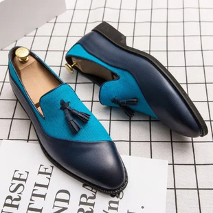 Spring and Autumn new fashion trendy men's shoes British style retro small leather shoes formal wear business tassel leather shoes cross-border hot