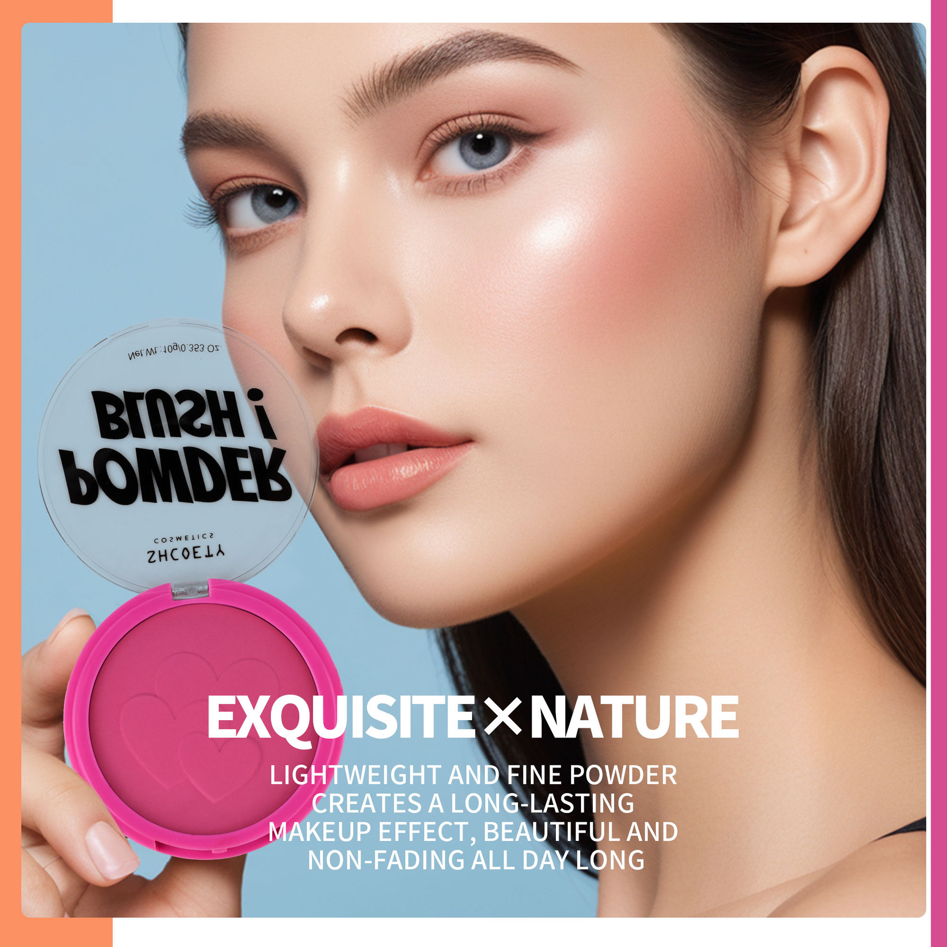 SHCOETY Cross-border Blush Powder Compact is natural and does not smudge, long-lasting complexion, matte and brightens blush palette, 6-color makeup undefined