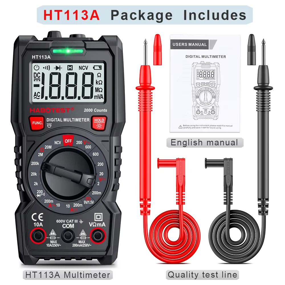 WARBO HT113C multímetro digital zumbador inteligente voltímetro galvanímetro portátil mini producto
