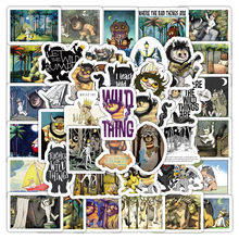 53张野兽出没的地方贴纸儿童睡前故事书亲子互动益智切膜贴画批发