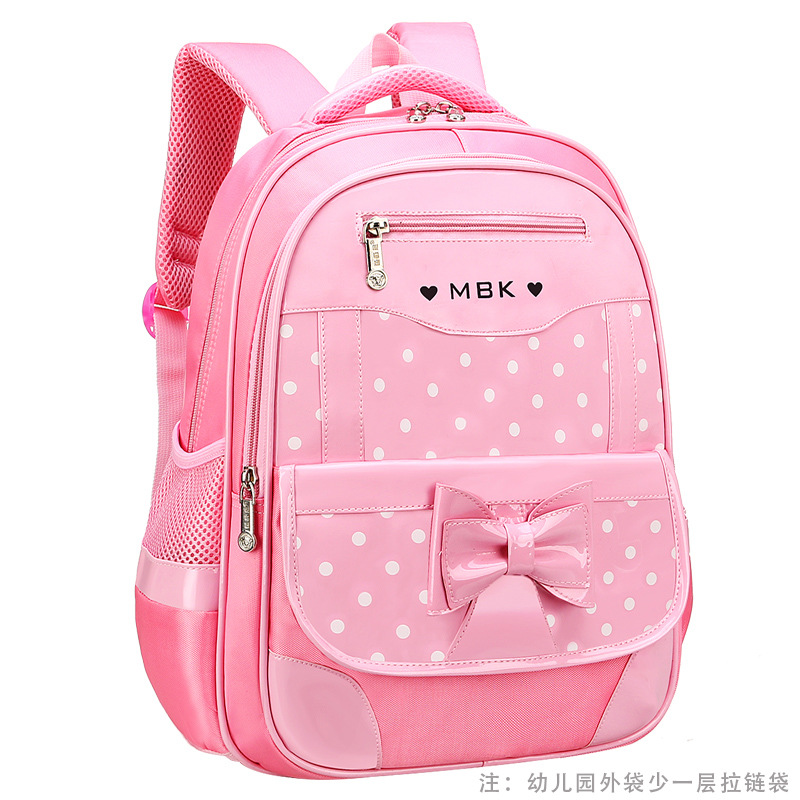 Nueva mochila de estilo coreano para estudiantes de escuela primaria Grado 1-2-3-6 niños de reducción de la carga Chica 6-9-12 años 7 mochila