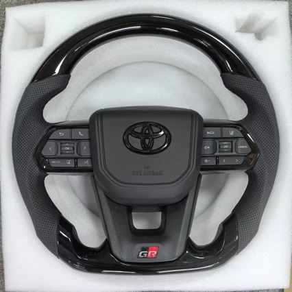 Suitable for LC Elfa 80 series Hilux, Land Cruiser, Crown carbon fiber pattern steering wheel