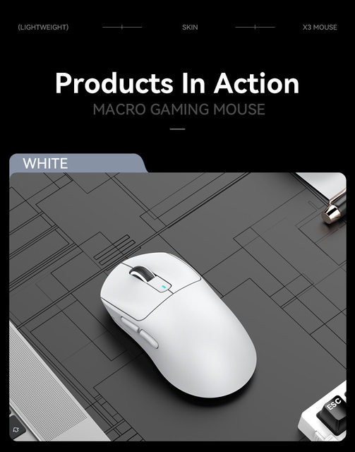  ATTACK SHARK X3 Lightweight Wireless Gaming Mouse with Tri-Mode  2.4G/USB-C Wired/Bluetooth,Up to 26K DPI, PAW3395 Optical Sensor,Kailh  GM8.0 Switch,5 programmable Buttons for PC/Laptop/Win/Mac(Red) : Video Games