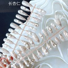 30片手工穿戴美甲鎏金飄帶新款高級重工鎏金款可拆卸美甲貼片