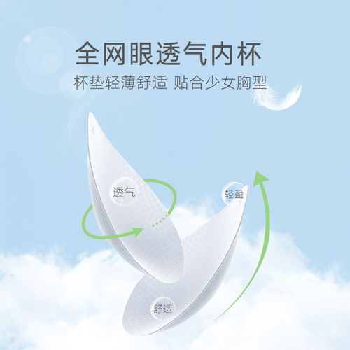 Summer thin and thin breathable underwear for girls in their development period, middle and high school students' seamless bra, girls' sports shock-proof vest
