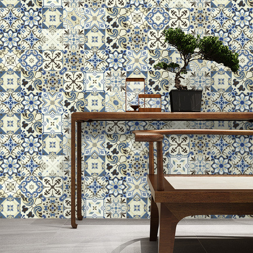 Floor stickers, decorative wall stickers, waterproof self-adhesive wallpaper tile stickers, kitchen bathroom living room wallpaper self-adhesive floor stickers