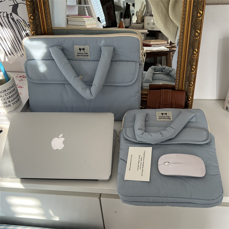 Nueva bolsa de forro de 11/13/15 pulgadas gruesa y a prueba de golpes de Corea, linda bolsa de archivos de almacenamiento para computadora portátil