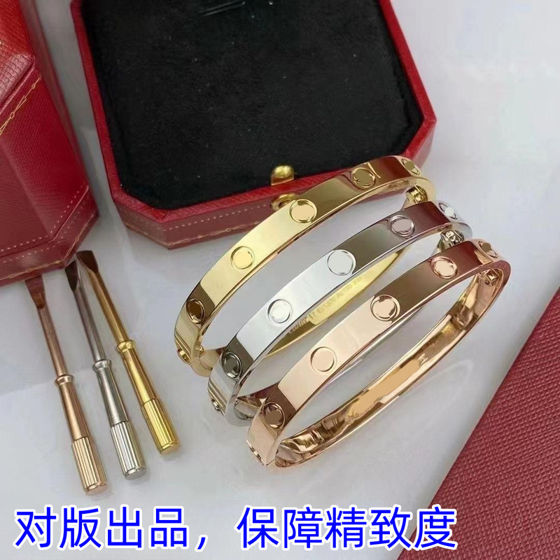 High Version Titanium Steel Bracelet with or Without Diamonds, Screwdriver Love Wide Version Bracelet for Men and Women, Couple Style, Direct Supply