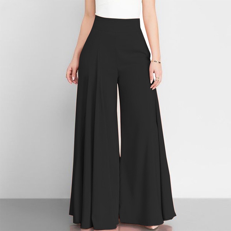 2026 Spring And Summer OL Women's Solid Color High Waist Wide Leg Pants Skinny Thin Casual Pants_ecoleips.com
