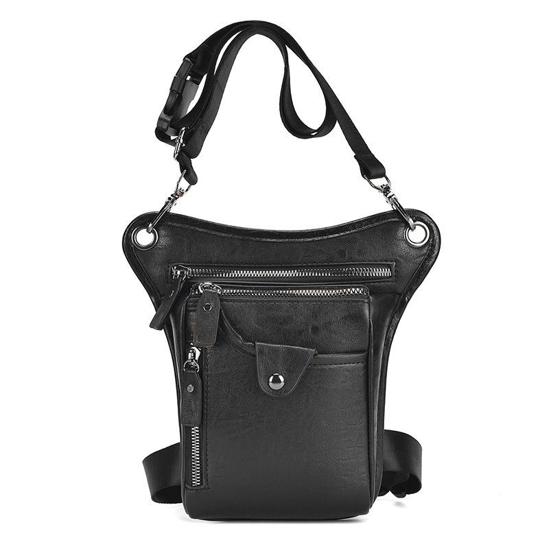New Trendy Men's Leg Bag for Foreign Trade, Outdoor Sports Pu Waist Bag, Korean Retro Cycling Bag, Mobile Phone Bag Wholesale