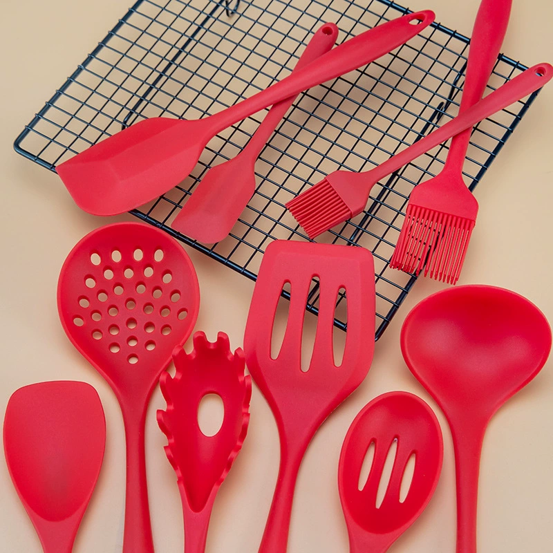 Силиконовый кухонный набор: пять предметов spatula, лопатка для жарки, дуршлаг, рисовая ложка, несиликоновая лопатка для жарки, ложка для супа