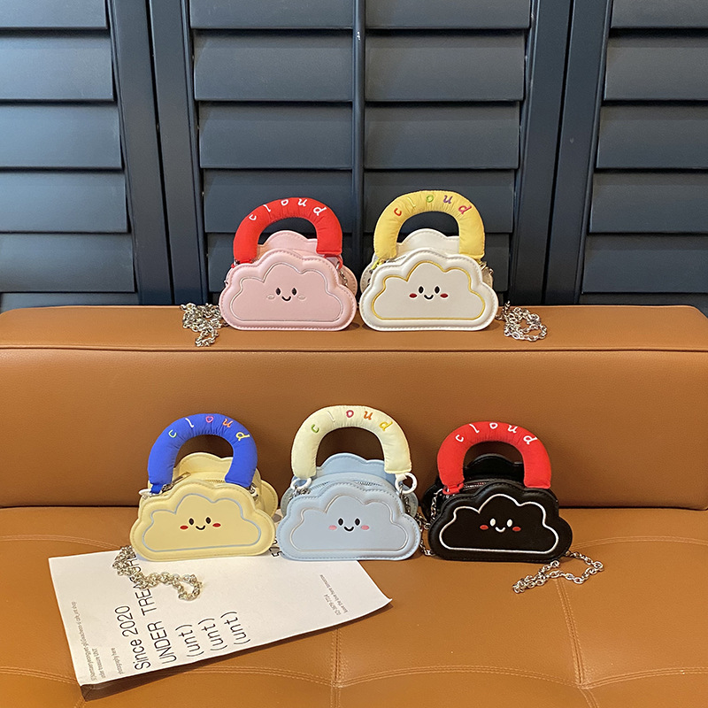Bollos suaves lindos para niñas, mini bolsas de dibujos animados para niños y niñas, bolsas de nube, nuevas cadenas para niños, bolsas de hombro