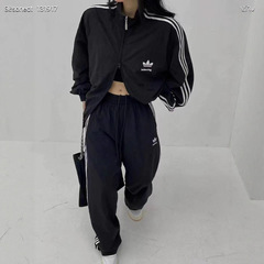 ad联名巴黎b家高版本经典logo刺绣夹克拉链帽衫宽松长裤外套套装