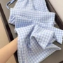 宽松新款格子直筒阔腿裤