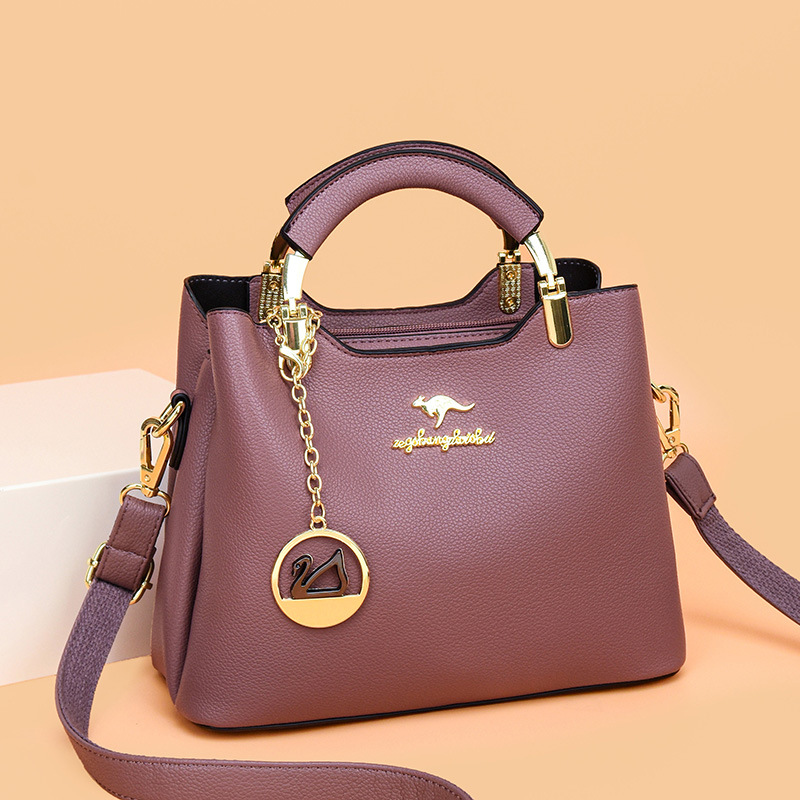 Bolsa de mano de lujo ligera multicapa de cuero suave de moda universal de moda moda moda de un solo hombro mochila