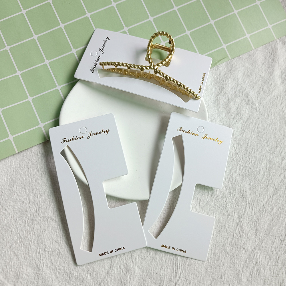 Tarjetas de embalaje de tamaño múltiple gran clip de tiburón joyería tarjeta blanca coreana impresa clip de cabello fábrica de papel al por mayor image 3