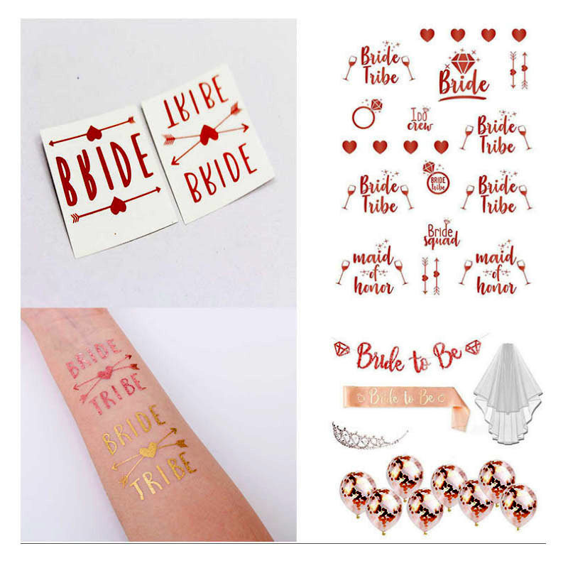 Team Bride Bachelor Party metal stickers creative personality stickers bronzing tattoo stickers