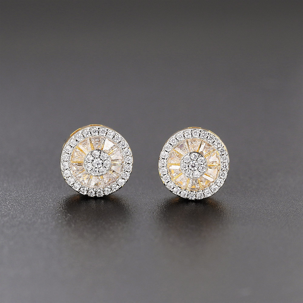 Simple Style Geometric Copper Inlay Zircon Ear Studs 1 Pair display picture 6