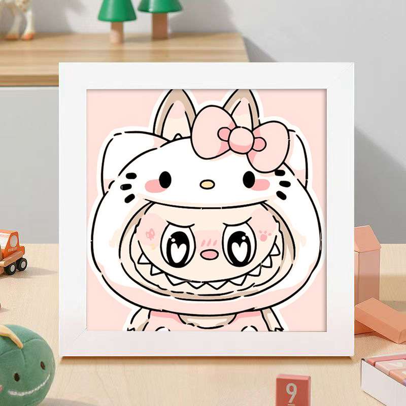 Nuevo dibujo de diamante infantil de labu diy pegatinas de diamante con marcos de fotos hechas a mano diy puzzle pegatinas de mampostería image 12