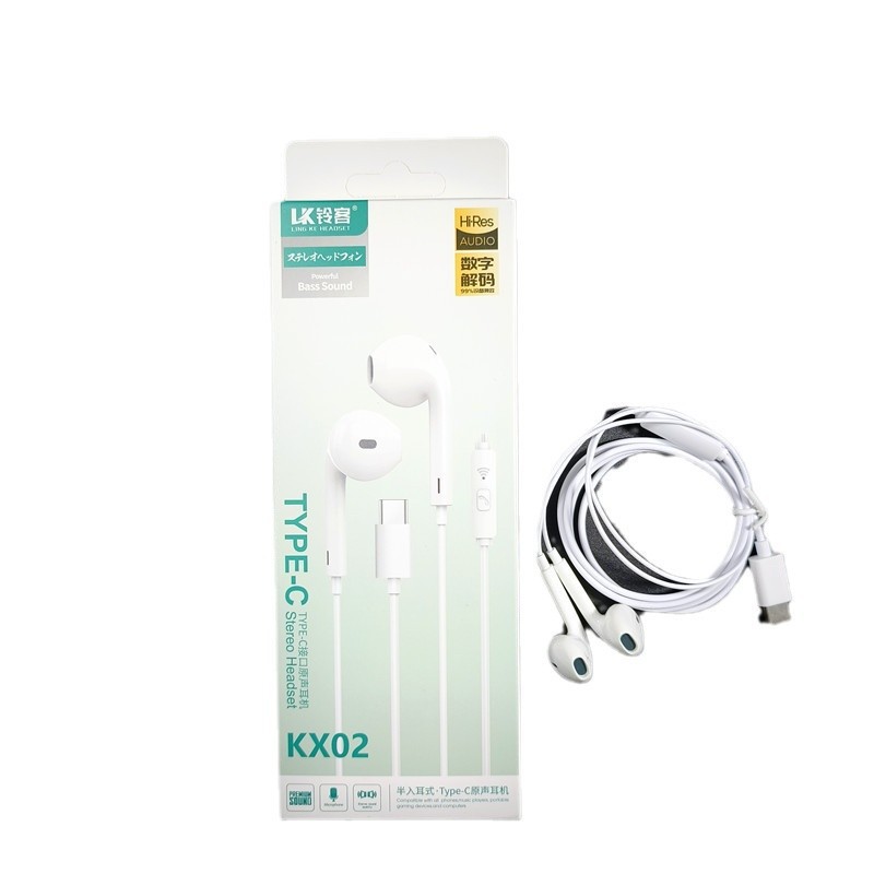 Auriculares tipo C con chip digital Lingke para llamadas controladas por cable Auriculares TypeC de boca plana Xiaomi Huawei