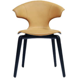 现代简约马鞍皮木脚餐椅意大利轻奢极简客厅餐椅Montera chair