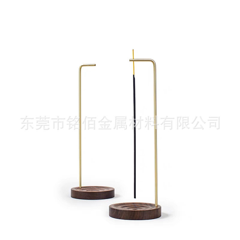 黄铜香插 倒挂香插黄铜香器 铜棒折弯铜弯棒加工铜首饰挂架铜笔挂