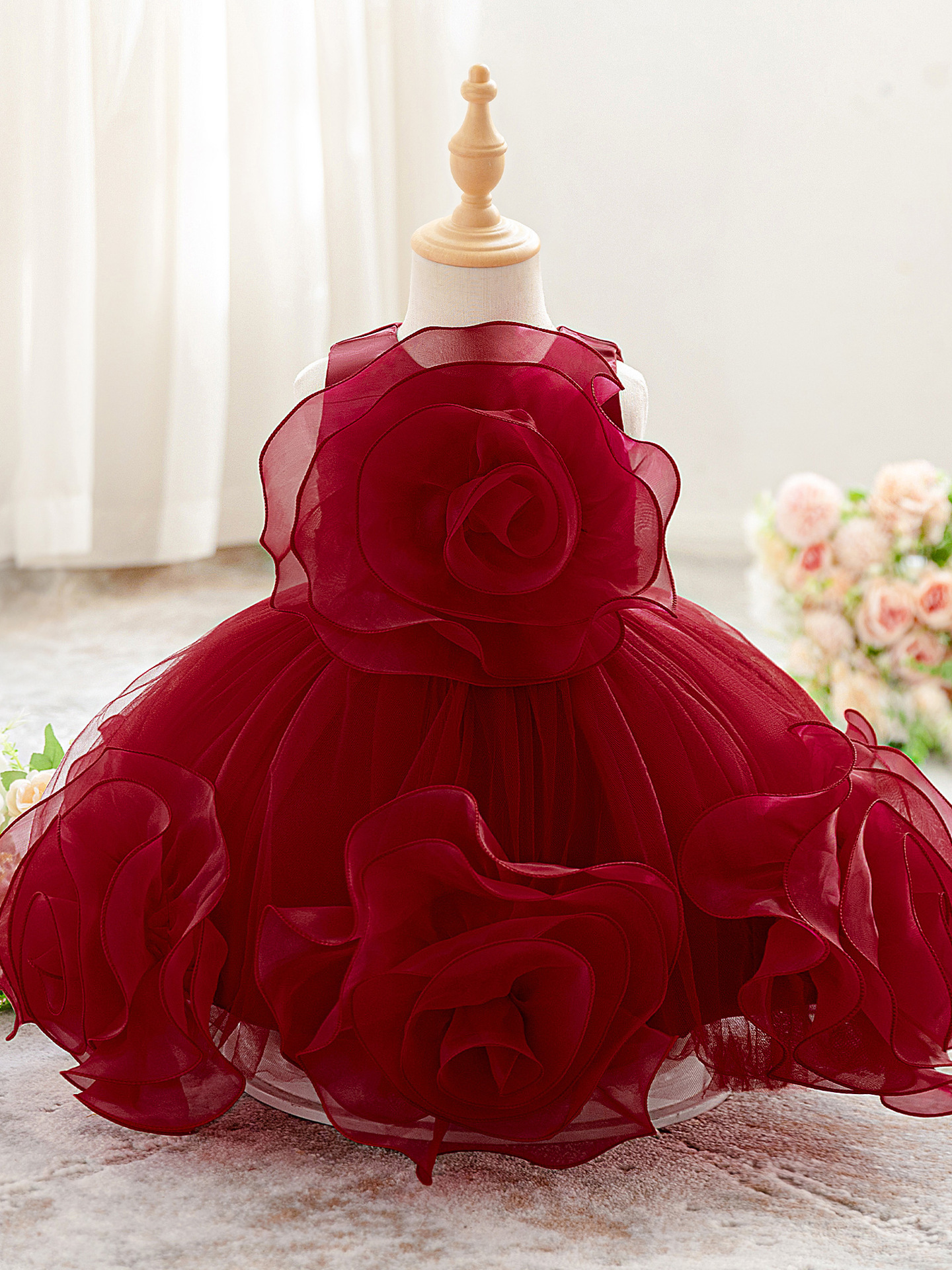 Vestido de niña de comercio exterior, vestido de princesa, vestido de niño, vestido de niño, anfitrión de capullo de flor, traje de piano, ropa para niños al por mayor
