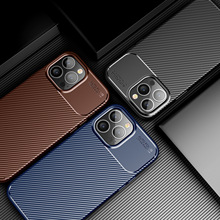 碳纤维纹路手机壳苹果14手机套mate40高级感软壳S22+保护套VIVO